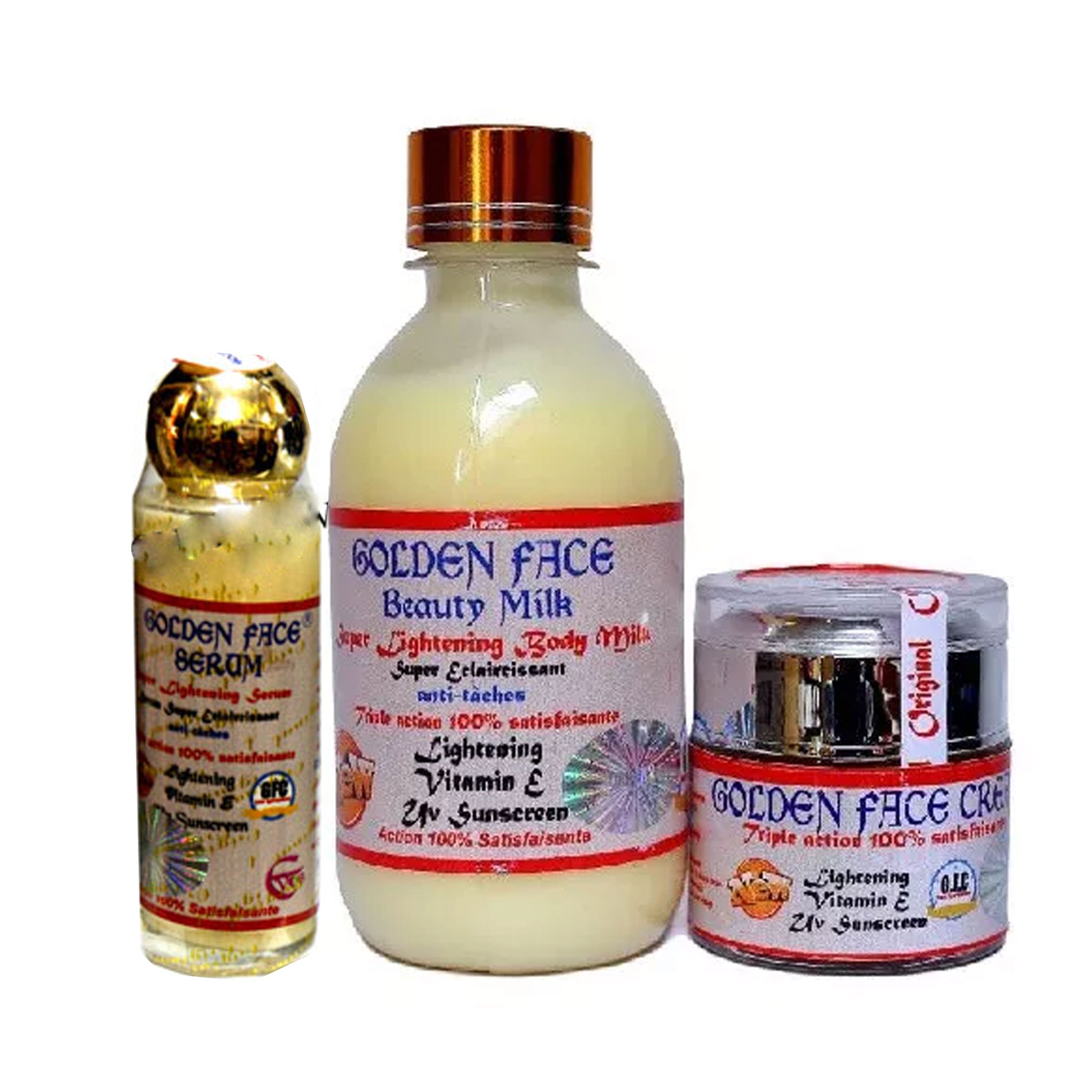 Golden face Beauty Milk set: lotion,& face cream offers , Serum And Oil 4 In 1