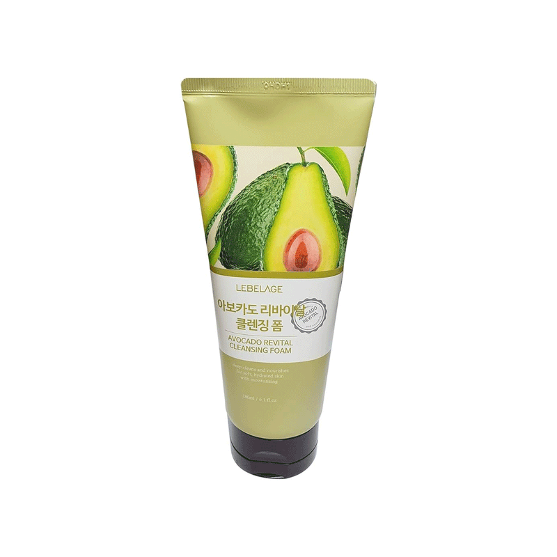 Lebelage Avocado Revital Cleansing Foam Facial Cleanser 180ml 