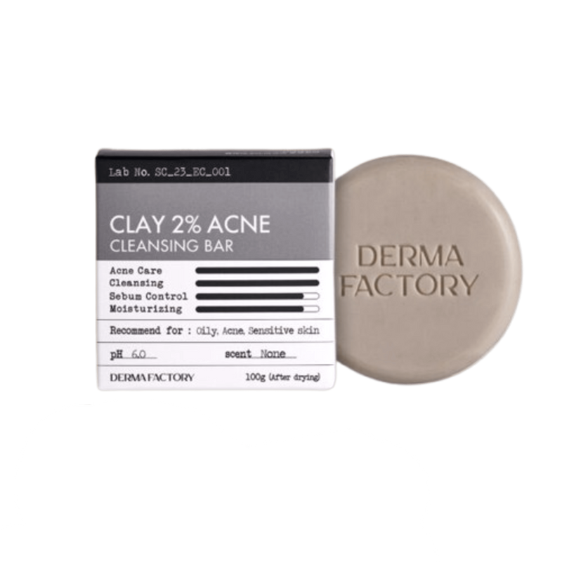 Clay 2% Acne Cleansing Bar Soap 100g.