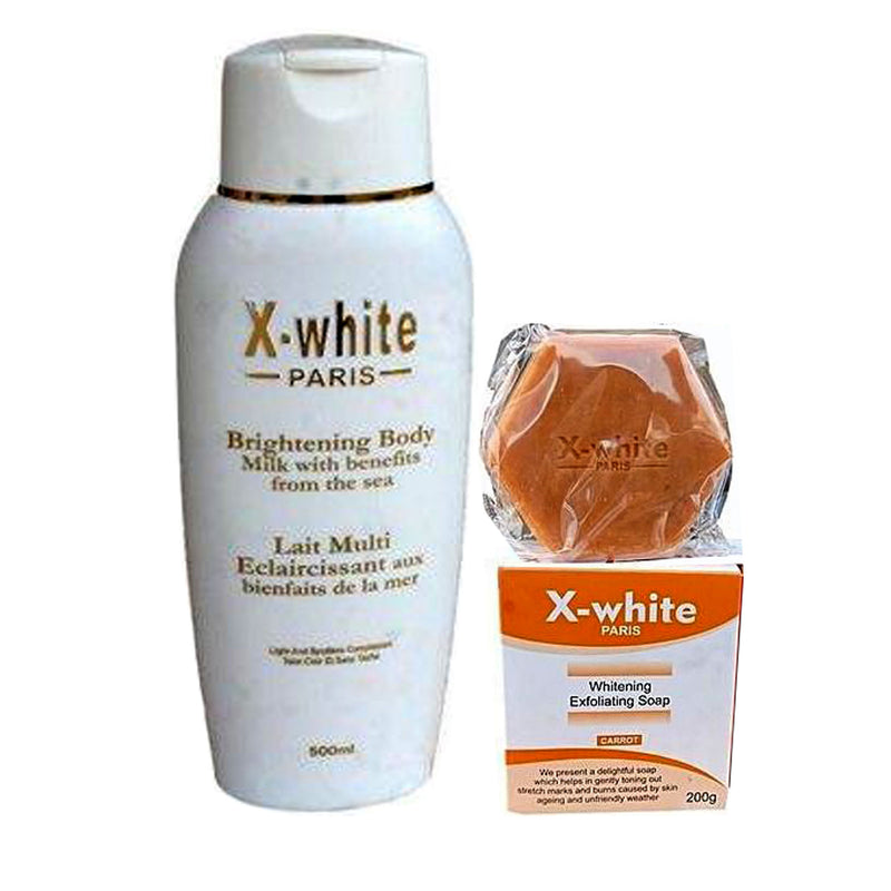 X White Brightening ( Body Milk And Soap )  2-pc Set